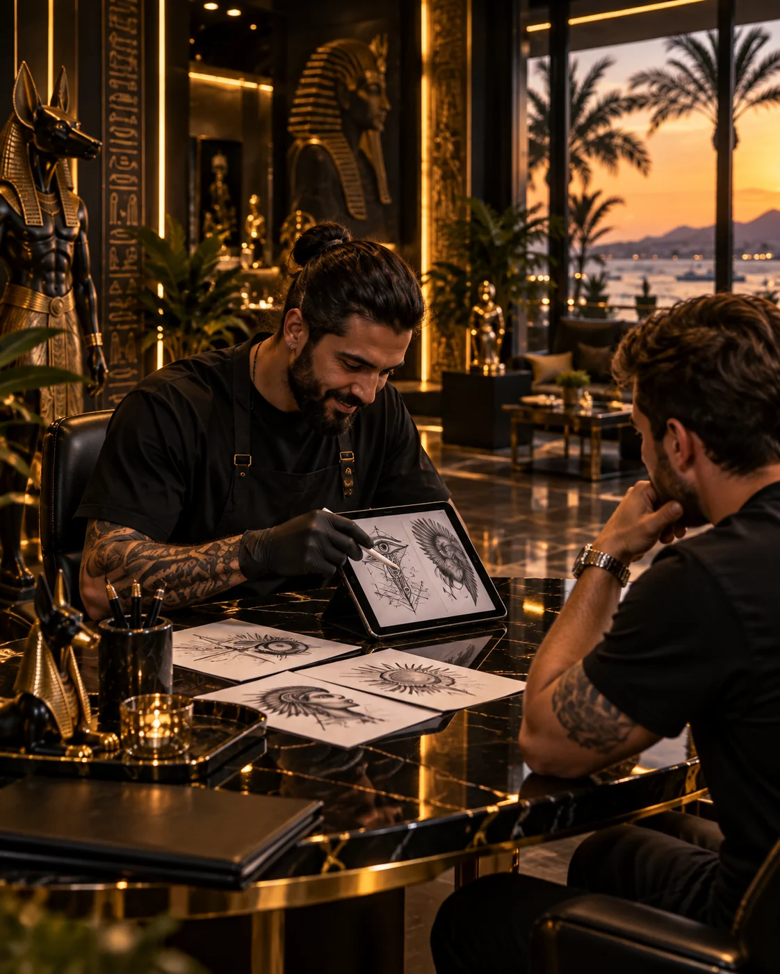 Tattoo Black Hurghada – Tattoo-Motiv und Studio-Visualisierung